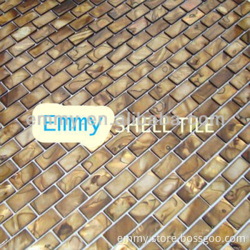 Dyed bronze brick freshwater shell mosaic river mother of pearl mosaic